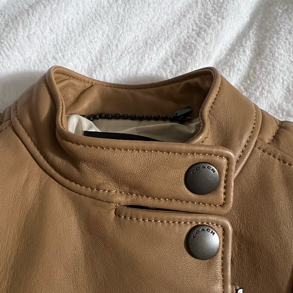 Tan Sheep Leather Coach Jacket - Picture 7 of 14